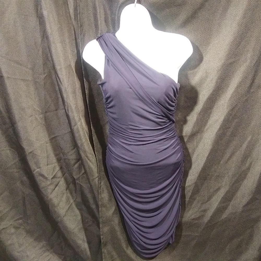 Sweet Storm Navy Blue One Shoulder Dress
